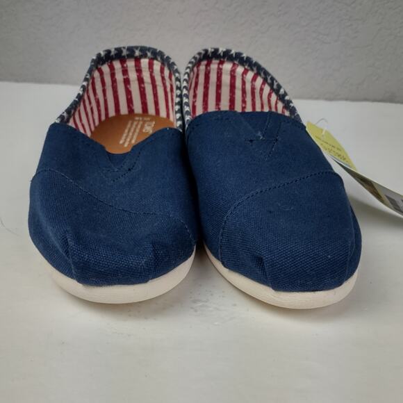 Toms Classic Americana Navy Canvas Stars Flats Size 10W - Picture 6 of 8